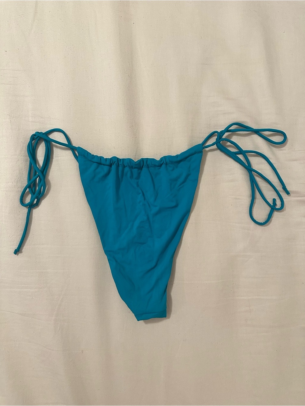 Riot Swim Women’s Bixi Tie-Side Bikini Bottom in Cyan - SIZE MEDIUM